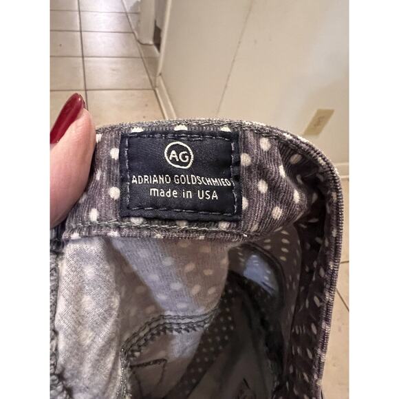AG Adriano Goldschmied Pants Womens 31r Stevie ankle gray polka dot corduroys - Picture 4 of 7